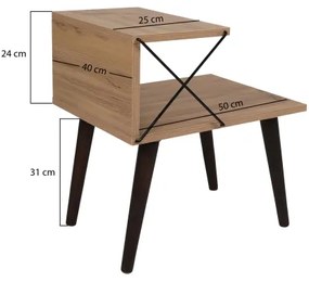 Nočný stolík CROSS 55x50 cm hnedá