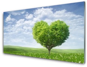 Skleneny obraz Strom srdce príroda 100x50 cm