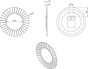 Sapho Sapho, LUMIRO STRIP guľaté zrkadlo s LED osvetlením v ráme, priemer 75cm, agila, LR750-4343S