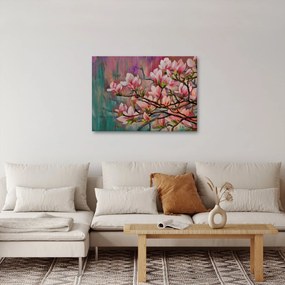 Obraz - Olejomaľba, Rozkvitnutá sakura (70x50 cm)