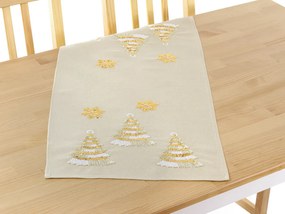 Vianočný vyšívaný obrus Golden tree TiaHome - 40x160cm