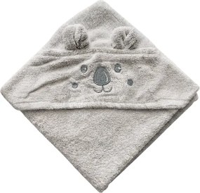 Detská osuška s kapucňou KODA 75x75 cm, sivá