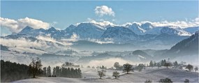 Obraz zasnežených hôr (120x50 cm)