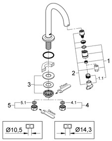 GROHE 20201000 - Stojankový ventil UNIVERSAL 113 mm lesklý chróm