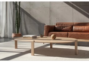 Konferenčný stolík z dubového dreva v prírodnej farbe 100x180 cm Kulin – Gazzda