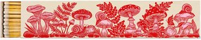 Dizajnová zápalková škatuľka Pink and Red Mushrooms