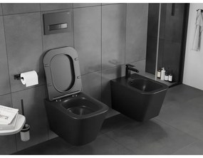 Mexen Teo, závesná WC misa 510x345x340 mm, Rimless Tornádo, čierna matná, 3385XX85T