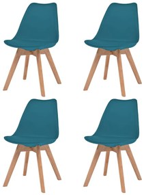 Jedálenské stoličky 4 ks, tyrkysové, umelá koža
