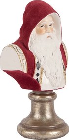 Červená vianočná dekorácia busta Santa Claus - 10*9*19 cm