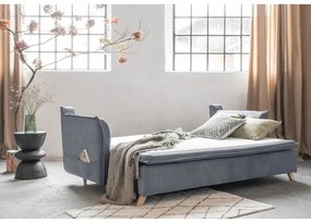 Sivá zamatová rozkladacia pohovka 225 cm Charming Charlie – Miuform