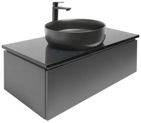 Kúpeľňová skrinka s kamennou krycí doskou a umývadlom SAT Feel 100x30x46 cm antracit SATFEEL100ANTTKB