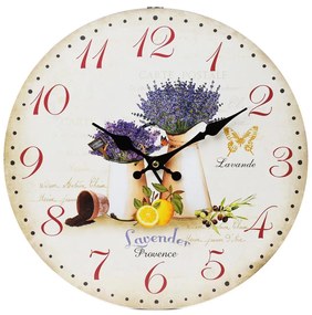 Nástenné hodiny, Flor0105, Levanduľa, 34cm