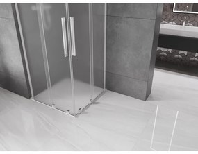 Mexen Velar L Duo, sprchový kút s posuvnými dverami 90 x 90 cm, 8mm sklo námraza, chrómová, 871-090-090-02-33-01