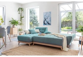 Tyrkysovomodrá rozkladacia rohová pohovka (variabilná) Dazzling Daisy – Miuform