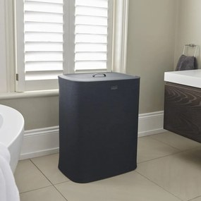 Antracitovosivý látkový/plastový kôš na bielizeň 2x45 l Tota – Joseph Joseph