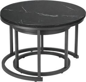 Sada 2 konferenčných stolíkov GALEN Graphite Marble