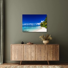 Sklenený obraz tropickej pláže (70x50 cm)