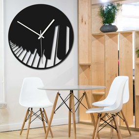SENTOP | Drevené hodiny klavír symfónia čierne | SENTOP PR0415 plywood analógové