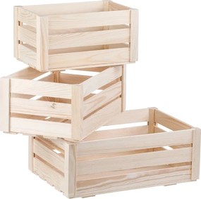 ČistéDrevo Drevené debničky borovica - set 3 ks