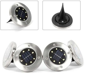 Zabudovateľné vonkajšie solárne svietidlo, 4 ks