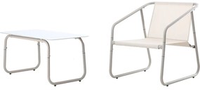Záhradný set: Mini-gauč, 2 kreslá a stolík - béžová
