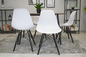 AKCIA Biela stolička OSAKA s čiernymi nohami II. akosť