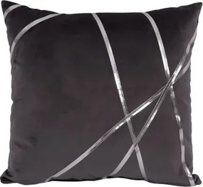Dekoračný vankúš Vanessa 45x45 cm, antracitovými s pruhmi%