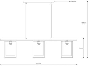 Lucide 78394/03/30 - Luster na lanku DOUNIA 3xE27/40W/230V