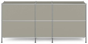 Veľká kovová odkladacia skrinka »CN3« so 6 výklopnými priehradkami, svetlosivá