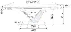 Rozkládací jídelní stůl Genesis 180/240 cm bílý/dub přírodní