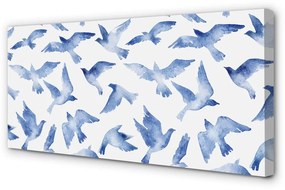 Obraz na plátne maľované vtáky 125x50 cm