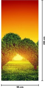 Fototapeta na dvere - Srdce v korunách stromov (95x205cm)