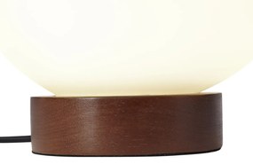 Japandi stolná lampa drevená s opálovým sklom - Sally