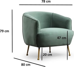 Zelené kreslo Piccoli – Artie