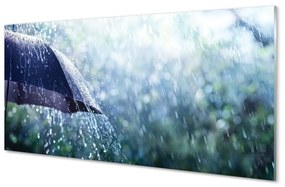 Obraz na skle Umbrella dažďovej kvapky 120x60 cm