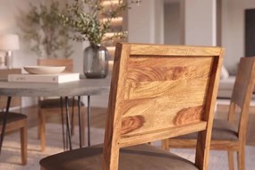 Dizajnová stolička Timber II Sheesham / hnedé mikrovlákno