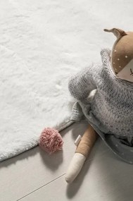 Koberec MELLOW biely / ružový kruh