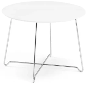 Kaviarenský stolík IRIS, výška 510 mm, chróm / biela