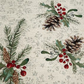 VIANOČNÝ GOBELÍNOVÝ BEHÚŇ NA STÔL PINE 45X140 CM VZOROVANÁ