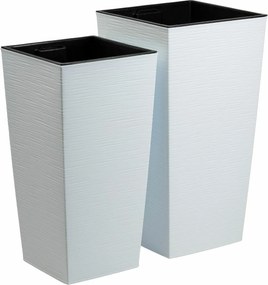 Sada 2 ks květináčů Porto Riflo 75x39,6/67,7x35 cm bílá