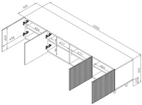 Cama Biely TV stolík Pafos 4D