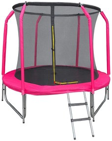 Trampolína COMFORT s rebríkom 244cm ružová