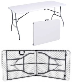 PreHouse Cateringový rozkladací stôl v bielej farbe 240 x 75 x 75 cm