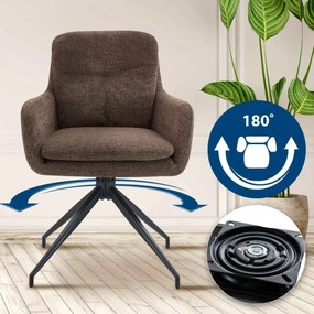 Jedálenská stolička Pickett - látka - hnedá