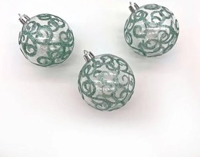 DECOLED Plastové ozdoby, d. 7 cm, 18 ks, tyrkysová