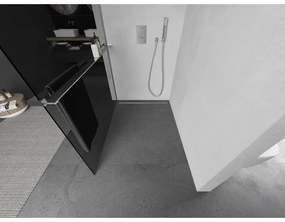 Mexen Kioto+, sprchová zástena s poličkou a držiakom na uteráky 100 x 200 cm, 8mm šedé sklo, chrómový profil, 800-100-121-01-40