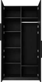 Skriňa Asha 100 cm - čierny mat / čierne úchytky