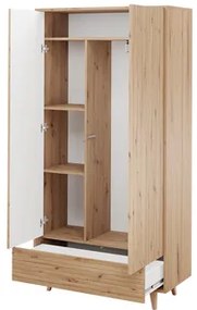 Šatníková skriňa Treksona 2D1SZ (dub artisan) . Vlastná spoľahlivá doprava až k Vám domov. 1105833