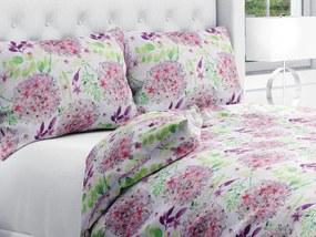 Biante Bavlnené posteľné obliečky Sandra SA-385 Ružové cibuľové kvety na bielom Jednolôžko 140x200 a 70x90 cm