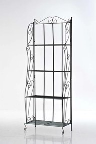 Kovová polica regál Leah - Čierna